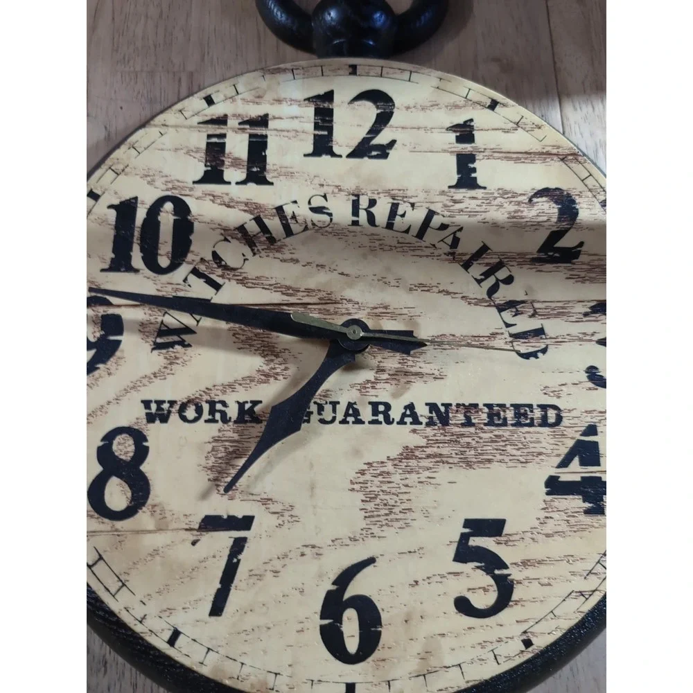 Watches Repaired Wall Clock Vintage Cardboard Back